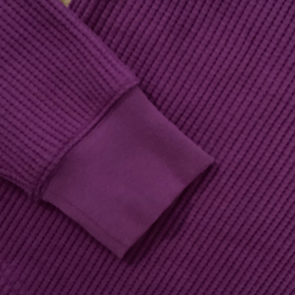 GAP WAFFLE RAGLAN HENLEY LONG SLEEVE RELAXED FIT PURPLE CUSTOMER FAVORITE MED - Picture 4 of 14